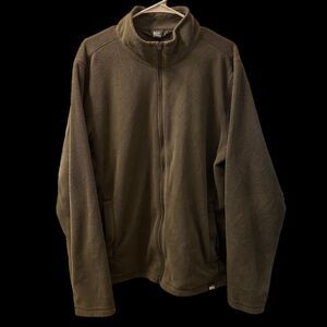 REI Co-Op Sherpa Fleece Jacket Men's Size Large Green Full Zip Mock Neck